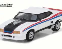 1973 Ford Falcon XB Custom, White W/ Stripes - Greenlight 13190E/48 - 1/64 Scale Diecast Car