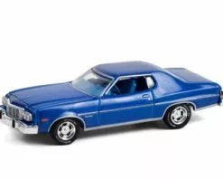1974 Ford Gran Torino Sport, Medium Blue Metallic - Greenlight 13310B - 1/64 Scale Diecast Car