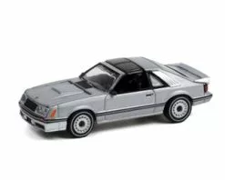 1982 Ford Mustang GT 5.0, Silver Metallic - Greenlight 13310D/48 - 1/64 Scale Diecast Model Toy Car