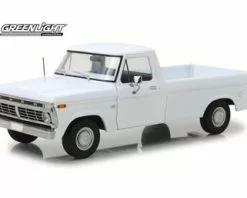 1973 Ford F-100 Pickup Truck, White - Greenlight 13536 - 1/18 Scale Diecast Model Toy Car
