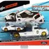 ModelToyCars 2021 Ford GT #98 Heritage Edition With Flatbed Truck, White - Maisto 15108-21A - 1/64 Diecast Car