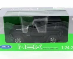 2007 Jeep Wrangler, Black - Welly 22489HW-GRY - 1/24 Scale Diecast Model Toy Car