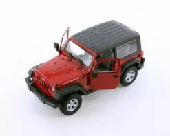 2007 Jeep Wrangler Rubicon Hardtop, Red - Welly 22489HWR - 1/24 Scale Diecast Model Toy Car