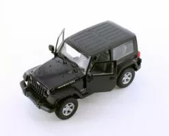 2007 Jeep Wrangler Rubicon Hardtop, Black - Welly 22489HWS - 1/24 Scale Diecast Model Toy Car