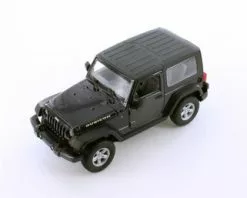 2007 Jeep Wrangler Rubicon Hardtop, Black - Welly 22489H/4D - 1/24 Scale Diecast Model Toy Car