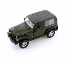 2007 Jeep Wrangler Rubicon Hardtop, Dark Green - Welly 22489H/4D - 1/24 Scale Diecast Model Toy Car