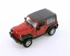 2007 Jeep Wrangler Rubicon Hardtop, Red - Welly 22489H/4D - 1/24 Scale Diecast Model Toy Car