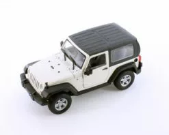 2007 Jeep Wrangler Rubicon Hardtop, White - Welly 22489H/4D - 1/24 Scale Diecast Model Toy Car