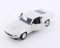 1969 Ford Mustang Boss 429, White - Welly 24067WWT - 1/24 Scale Diecast Model Toy Car