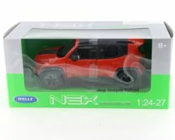 2017 Jeep Renegade Trailhawk, Orange W/ Black - Welly 24071W-OR - 1/24 Scale Diecast Model Toy Car