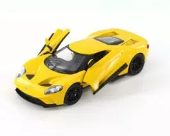 2017 Ford GT, Yellow - Welly 24082WYL - 1/24 Scale Diecast Model Toy Car
