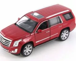 2017 Cadillac Escalade, Red - Welly 24084WR - 1/24 Scale Diecast Model Toy Car