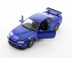 Nissan Skyline GT-R (R34), Blue - Welly 24108WBU - 1/24 Scale Diecast Model Toy Car