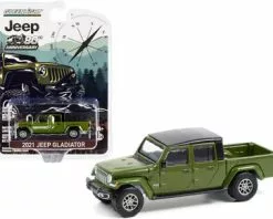 2021 Jeep Gladiator Pickup Truck, Green - Greenlight 28080F/48 - 1/64 Scale Diecast Model Toy Car