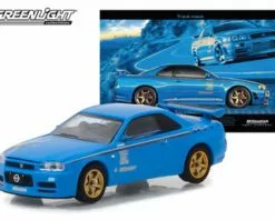 2001 Nissian Skyline GT-R, Blue - Greenlight 29944/48 - 1/64 Scale Diecast Model Toy Car
