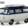 1973 Volkswagen Type 2 Van W/Surf Boards, White W/blue - Greenlight 29956 - 1/64 Scale Diecast Car -Diecast Cars Store 29956 48 GL 1973 VW Type 2 Van w Surfboards 164 1 AZ 33422.1610380343.386.513