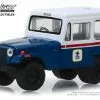 1971 Jeep DJ-5 United States Postal Service, White W/Blue - Greenlight 29998 - 1/64 Diecast Car