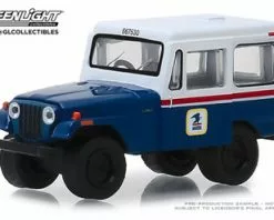 1971 Jeep DJ-5 United States Postal Service, White W/Blue - Greenlight 29998 - 1/64 Diecast Car