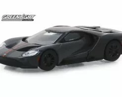 2019 Ford GT Carbon Series, Grey W/carbon & Orange Stripes - Greenlight 30039 - 1/64 Diecast Car