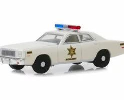 1977 Plymouth Fury Hazzard County Sheriff, Cream/Ivory - Greenlight 30110/48 - 1/64 Diecast Car