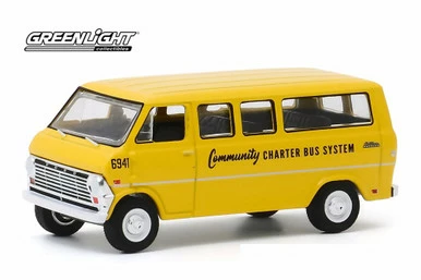 1968 Ford Club Wagon School Bus, Community Charter Bus System - Greenlight 30155 - 1/64 Diecast Car 3 1968 Ford Club Wagon School Bus, Community Charter Bus System - Greenlight 30155 - 1/64 Diecast Car