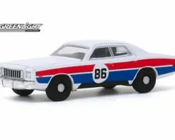 1976 Plymouth Fury, White With Red And Blue - Greenlight 30156/48 - 1/64 Scale Diecast Model Toy Car