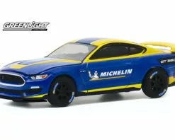 ModelToyCars Michelin Tires 2019 Ford Shelby GT350R, Blue & Yellow - Greenlight 30186 - 1/64 Scale Diecast Car