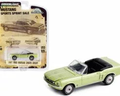 ModelToyCars 1967 Ford Mustang Convertible High Sports Sprint, Lime Gold - Greenlight 30215 - 1/64 Diecast Car