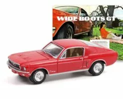 "Wide Boots GT" 1968 Ford Mustang, Red - Greenlight 30247/48 - 1/64 Scale Diecast Model Toy Car