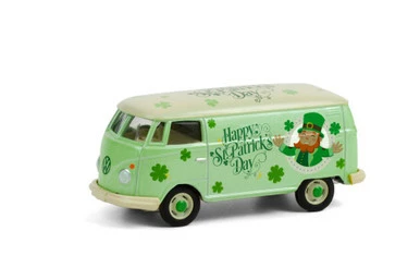 St Patrick's Day Volkswagen Type 2 Panel Van, Light Green - Greenlight 30252, 1/64 Diecast Car 2 St Patrick's Day Volkswagen Type 2 Panel Van, Light Green - Greenlight 30252, 1/64 Diecast Car