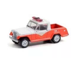 1967 Jeep Jeepster Commando - Chattanooga Rural Fire Dept. No. 3, White And Orange - Greenlight 30269/48 - 1/64 Scale Diecast Model Toy Car