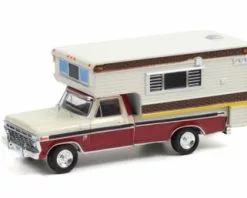 1974 Ford F-250 Camper Special W/ Large Camper, Red - Greenlight 30287 1/64 Scale Diecast Car