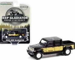 Honcho J-10 Tribute 2020 Jeep Gladiator Pickup Truck, Black & Gold - Greenlight 1/64 Diecast Car