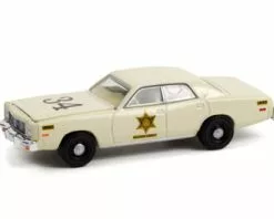 1977 Plymouth Fury #34 Riverton Sheriff, Cream/Ivory - Greenlight 30316/48 - 1/64 Scale Diecast Car