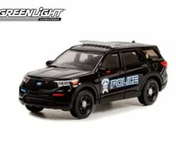 2022 Ford Police Interceptor Utility, Black - Greenlight 30350 - 1/64 Scale Diecast Car