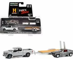 2015 Ford F-150 W/ 1968 Ford Mustang GT & Trailer, Pawn Stars - Greenlight - 1/64 Scale Diecast Car