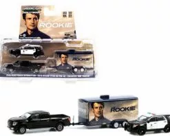 Greenlight 2019 Nissan Titan W/ 2013 Ford Police Interceptor Utility, The Rookie - - 1/64 Scale Diecast Car