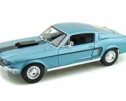 Maisto 1968 Ford Mustang GT Cobra Jet, Blue - Special Edition 31167 - 1/18 Scale Diecast Model Toy Car