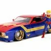 Jada Toys 1973 Ford Mustang Mach 1 With Captain Marvel Figure, Red And Blue - Jada 31193/4 - 1/24 Diecast Car -Diecast Cars Store 31193 4 JADA Marvel 1973 Ford Mustang Mach 1 w Captain Marvel Fig 124 1 AZ 82345.1610379110.386.513