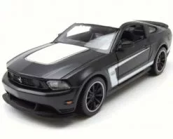 Ford Mustang Boss 302, Black W/ White - Maisto 31269BK - 1/24 Scale Diecast Model Toy Car