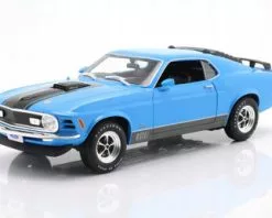1970 Ford Mustang Mach 1 428, Blue - Maisto 31453BU - 1/18 Scale Diecast Model Toy Car