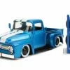 Jada Toys 1956 Ford F-100 Pickup, Blue And White - Jada 54027/W24 - 1/24 Scale Diecast Model Toy Car 1 Jada Toys 1956 Ford F-100 Pickup, Blue And White - Jada 54027/W24 - 1/24 Scale Diecast Model Toy Car -Diecast Cars Store 31541 JADA BLUE 1956 Ford F 100 Pickup 1 AZ 82644.1610379224.386.513