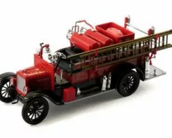 Signature Models 1926 Ford Model T Detroit Fire Truck, Black And Red -s 32313 - 1/32 Scale Diecast Model Toy Car