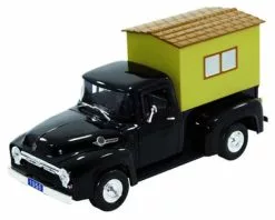 1956 Ford F-100 Camper Truck, Black - Signature Models 32395 - 1/32 Scale Diecast Model Toy Car