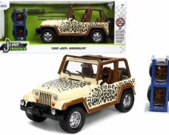 1992 Jeep Wrangler With Extra Wheels, Beige/Tan - Jada Toys 32426/4 - 1/24 Scale Diecast Car