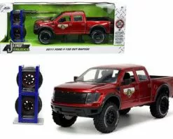 2011 Ford F-150 SVT Raptor W/Extra Wheels, Candy Red - Jada Toys 33854 - 1/24 Scale Diecast Car