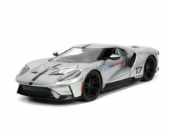 2017 Ford GT #17, Silver - Jada Toys 33857 - 1/24 Scale Diecast Model Toy Car