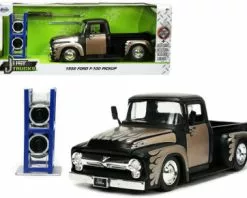 1956 Ford F-100, Matte Black And Champagne - Jada Toys 34026/4 - 1/24 Scale Diecast Car