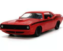 1973 Plymouth Barracuda, Red - Jada Toys 34037/4 - 1/24 Scale Diecast Model Toy Car