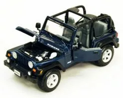 Jeep Wrangler Rubicon Convertible, Blue, Showcasts 34245 - 1/27 Scale Diecast Car (New, But NO BOX)